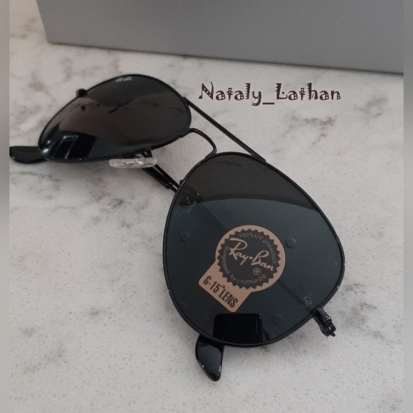 RayBan (Store Display) Aviator All Black RB3025 Classic - Picture 5 of 11